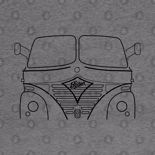 Classic Foden S21 lorry black outline graphic by soitwouldseem